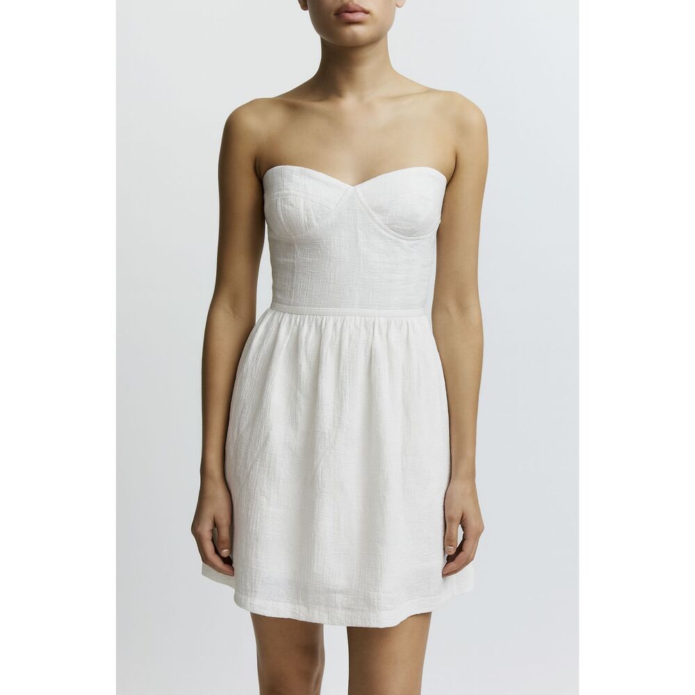 AURA Sleeveless Babydoll Mini Dress‎ White NWT Small